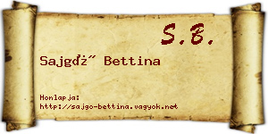 Sajgó Bettina névjegykártya