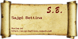 Sajgó Bettina névjegykártya